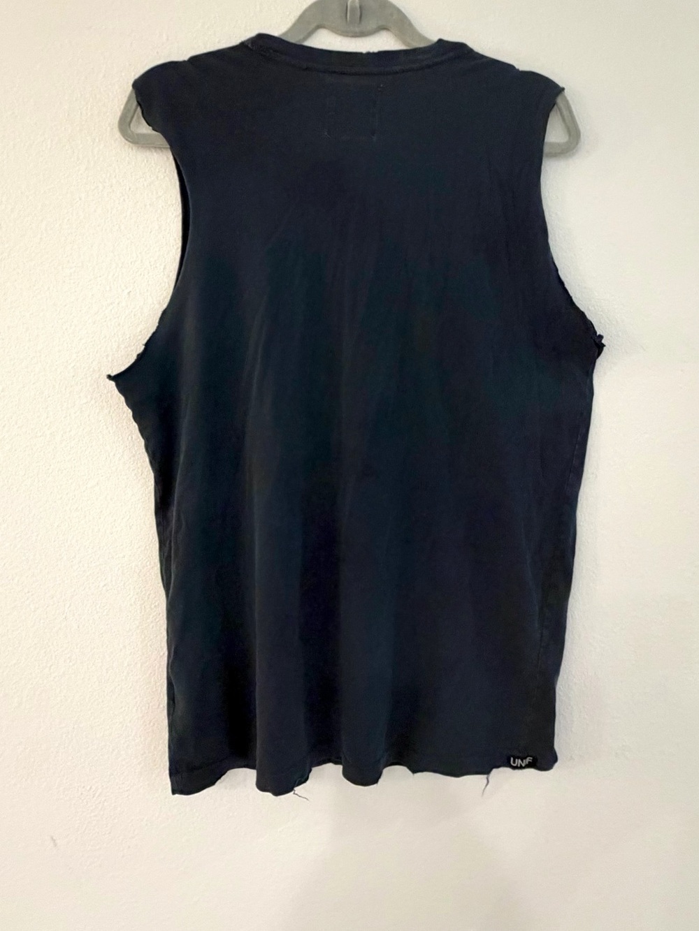 UNIF RARE Black Distressed Oversized Sleeveless Cutoff Shirt Grunge size small - Picture 3 of 13